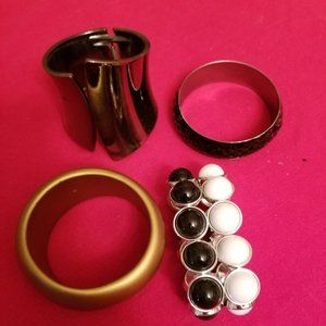 Bundle of chunky braces and a cuff